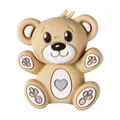 Cuenta de silicona de oso pardo 3D con corazón gris para accesorios de joyería y móviles - Oso de Peluche Amarillo 3D