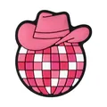 Perle en silicone chapeau de cowboy rose et boule disco pour bijoux DIY et breloques - Chapeau de Cowboy Balle à Carreaux