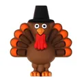 3D turkey silicone bead with brown body and orange feathers for DIY Thanksgiving necklaces - 3D Thanksgiving Turkey