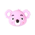Perlina in silicone koala 3D rosa per gioielli fai-da-te e catenine per telefoni - Testa di Koala Rosa Viola 3D