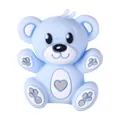 Cuenta de oso de silicona 3D azul claro con corazón gris para joyería infantil de DIY - Oso de Peluche Azul 3D