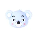 Cute light blue 3D silicone koala bead accessory for cartoon jewelry and phone chains - 3D Blue Koala Head