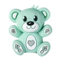 Cuenta de silicona de oso verde menta 3D con corazón gris para joyería artesanal DIY - Oso de Peluche Verde 3D