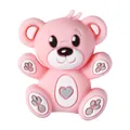 Abalorio de silicona de oso 3D rosa con corazón para correas de móvil y manualidades - Oso de Peluche Rosa 3D