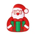 Perlina in silicone Babbo Natale 3D per gioielli fai-da-te e decorazioni natalizie - Babbo Natale 3D Con Regalo