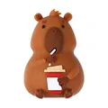 Cuenta de silicona 3D de carpincho con taza de café roja para bisutería y bolígrafos - Capibara con Café 3D
