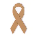 Abalorio de silicona en forma de lazo marrón con borde blanco para joyas DIY - Cinta Marrón