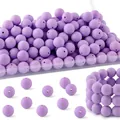 Lavendelviolette matte Silikonperlen für DIY-Armbänder und Bastelzubehör - Lavendelvioletter Stil (Stil 35)