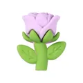 Perle de rose 3D en silicone rose et violette avec feuilles pour bijoux DIY - Violet