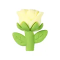 Perle rose 3D en silicone jaune avec tige verte pour bijoux DIY et stylos - Light jaune