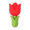 Perla tulipano 3D in silicone rosso e verde per la creazione di gioielli fai da te - Rosso