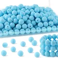 Himmelblaue matte Silikonperlen für DIY-Schmuck in einer transparenten Box - Himmelblauer Stil (Stil 43)