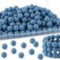 Packung mit blauen matten Silikonperlen für DIY-Schmuck und Perlenstifte - Blauer matter Stil (Stil 45)