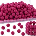 Rosarote matte Silikonperlen für DIY-Schmuckherstellung und Perlenstifte-Set - Magenta matter Stil (Stil 49)