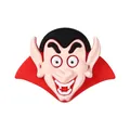 Cartoon Dracula vampire silicone charm for shoes with 3D red and black cape details - 3D Vampire
