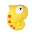 Cuenta de camaleón de silicona amarilla con manchas naranjas para bolígrafos y joyas - Amarillo Camaleón 3D