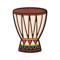 Διακοσμητικό παπουτσιών τύμπανο djembe με έθνικ σχέδια για στολισμό σαμπό - Τζέμπε