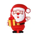 Perlina 3D in silicone Babbo Natale con regalo giallo per creazioni fai da te natalizie - Babbo Natale a Corpo Intero 3D