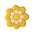 Perla in silicone a fiore giallo e bianco a doppio strato per penne DIY e portachiavi - 55# Fiore Giallo Senape (Giallo Bianco)