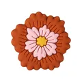 Perlina a fiore retrò in silicone a tre strati marrone e rosa per portachiavi fai-da-te - 73# Fiore Giallo Rosa (Marrone Rosa Giallo)