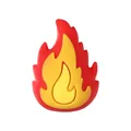 3D Silikon Flamme Perle Zubehör in Rot und Gelb für DIY Kinderschmuck - Flammenform