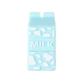 Perla in silicone 3D azzurro a forma di cartone del latte per gioielli DIY - Cartone del Latte 3D