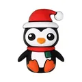 Perlina in silicone 3D a forma di pinguino natalizio con cappello rosso per gioielli fai da te - Pinguino di Natale 3D