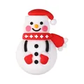Perla in silicone a forma di pupazzo di neve 3D con cappello rosso per gioielli fai da te - Pupazzo di Neve 3D