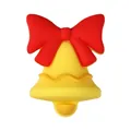 Perlina natalizia 3D in silicone a forma di campanello con fiocco rosso per fai-da-te - Campana di Natale 3D
