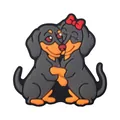 Perle in silicone a forma di bassotto per collane fai-da-te e collari per cani - Set da 20 Pezzi / Due Bassotti