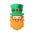 Cuenta de duende de San Patricio con sombrero verde, trébol y barba naranja - Duende Leprechaun