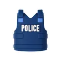 3D navy blue silicone police vest charm bead with white POLICE text for DIY jewelry - 3D Police Vest