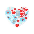 Abalorio de silicona para zapatos con forma de corazón e iconos médicos de enfermería - Corazón Médico