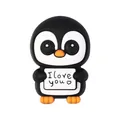 3D Silikon Pinguin Perle mit I love you Schild für DIY Schmuckherstellung und Armbänder - 3D Valentins Pinguin