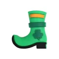 Abalorio de bota de silicona verde de San Patricio con diseño de trébol y naranja - Bota de la Suerte