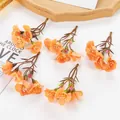 Ramos de flores de ciruelo artificiales naranjas para accesorios de pelo y decoración DIY - Naranja