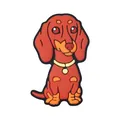 Cuenta de silicona de perro salchicha marrón para hacer collares y joyas DIY - Juego de 20 Piezas / Teckel marrón