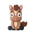 Cuenta de silicona de burrito 3D en marrón para llaveros DIY y accesorios de joyería - Caballo 3d