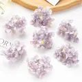Set de 7 pétalos de hortensia de seda lila para decoración de bodas DIY y manualidades - Lavanda