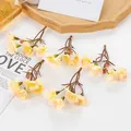 Cabezas de ramos de flores artificiales amarillo crema para accesorios del cabello - Rosa Yema