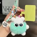 Detail of mint green plush bear charm with white knit hat, sunglasses and heart tag - Fresh Green