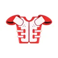 Rugby shoulder pad silicone charm in red and white design for DIY sports bracelets - Red 3D Rugby Jersey