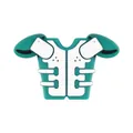 Teal and white American football shoulder pad PVC shoe charm for DIY accessories - Green 3D Rugby Jersey