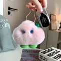 Cute pink plush princess keychain pendant for bags with soft fur and creative design - Pink Plush Monster