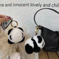 Süßer flauschiger Pandabär Plüsch Schlüsselanhänger aus Kunstfell an Handtasche - Großer Panda Stil