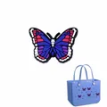 Amuleto de mariposa de PVC de colores para bolsos de playa de goma, variante multicolor - Mariposa Patchwork Multicolor