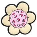 Detailed view of 3D PVC flower charm accessory for garden clogs in beige and pink - Five Petal Flower (DH13)