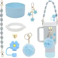 Set de 7 accessoires de tasse bleu clair avec housse silicone et sangle tressée - Accessoires Bleus
