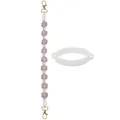 Sangle à fleurs tissée à la main avec anneau en silicone pour poignée de gourde d'eau - Anneau en Silicone Blanc + Sangle Violette