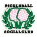 Bijou de chaussure PVC Pickleball Social Club avec motif de raquettes rose et vert - Pickleball Social Club (DH2)